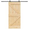 Sliding Door with Hardware Set 100x210 cm Solid Wood Pine