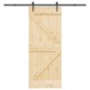 Sliding Door with Hardware Set 85x210 cm Solid Wood Pine