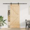 Sliding Door with Hardware Set 85x210 cm Solid Wood Pine
