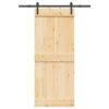 Sliding Door with Hardware Set 85x210 cm Solid Wood Pine