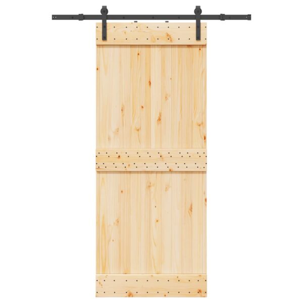 Sliding Door with Hardware Set 85x210 cm Solid Wood Pine