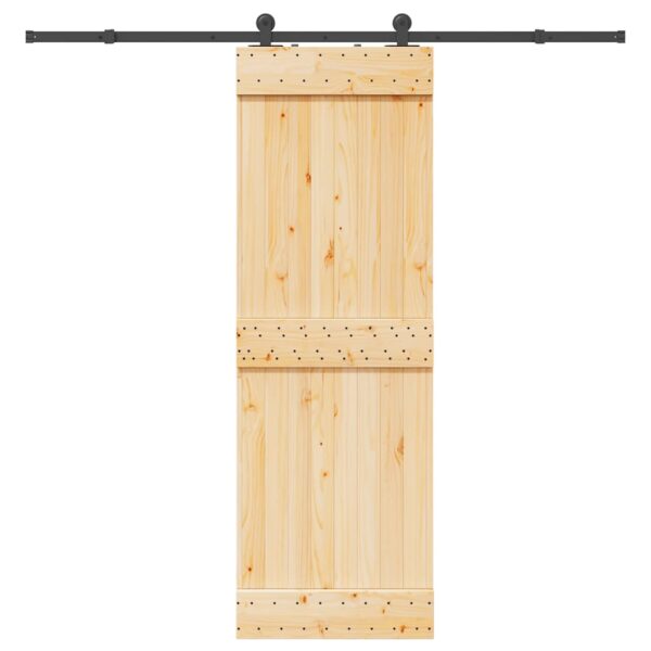 Sliding Door with Hardware Set 70x210 cm Solid Wood Pine