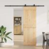 Sliding Door with Hardware Set 70x210 cm Solid Wood Pine