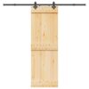 Sliding Door with Hardware Set 70x210 cm Solid Wood Pine