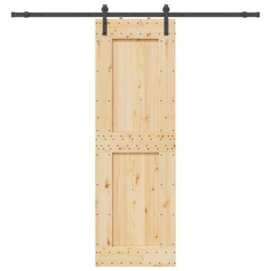 Sliding Door with Hardware Set 70x210 cm Solid Wood Pine