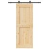 Sliding Door with Hardware Set 85x210 cm Solid Wood Pine