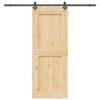 Sliding Door with Hardware Set 90x210 cm Solid Wood Pine