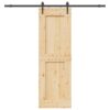 Sliding Door with Hardware Set 70x210 cm Solid Wood Pine