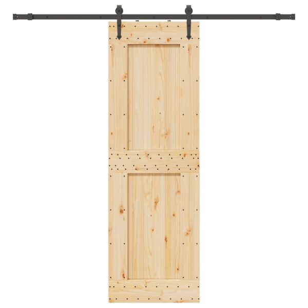 Sliding Door with Hardware Set 70x210 cm Solid Wood Pine