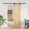 Sliding Door with Hardware Set 70x210 cm Solid Wood Pine