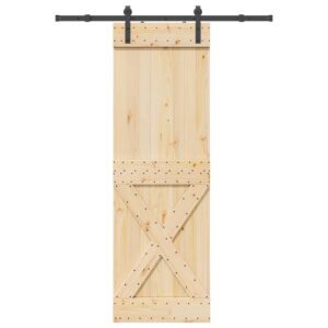 Sliding Door with Hardware Set 70x210 cm Solid Wood Pine