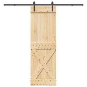 Sliding Door with Hardware Set 70x210 cm Solid Wood Pine
