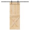 Sliding Door with Hardware Set 85x210 cm Solid Wood Pine