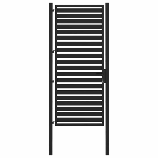 Garden Gate Lockable Black 100x200 cm Aluminium