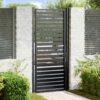 Garden Gate Lockable Black 100x200 cm Aluminium