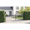 Double Gate with Lock Grey 400 x 149.5 cm Steel