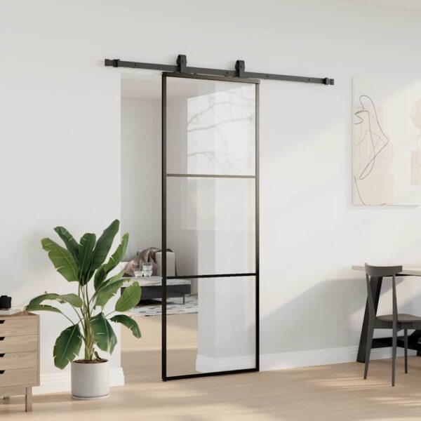 8721288584250_g_en_hd_1.jpg Sliding Door with Hardware Set Black 76x205 cm ESG Glass