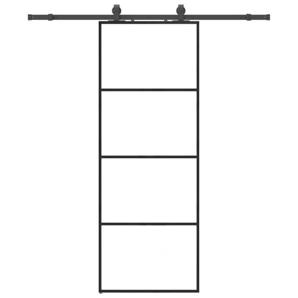 Sliding Door with Hardware Set Black 76x205 cm ESG Glass