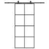 Sliding Door with Hardware Set Black 90x205 cm ESG Glass
