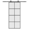 Sliding Door with Hardware Set Black 90x205 cm ESG Glass
