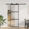 8721288584588_m_en_hd_1.jpg Sliding Door with Hardware Set Black 76x205 cm Tempered Glass