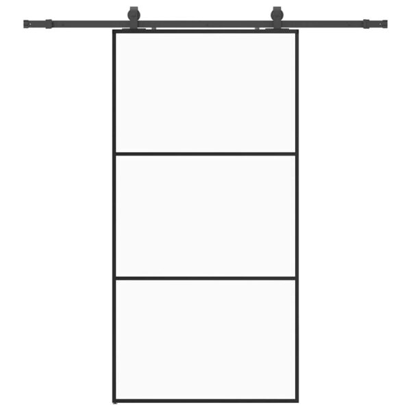 Sliding Door with Hardware Set Black 102x205 cm ESG Glass