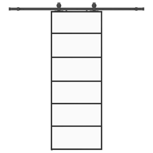 Sliding Door with Hardware Set Black 76x205 cm ESG Glass