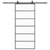 Sliding Door with Hardware Set Black 90x205 cm ESG Glass
