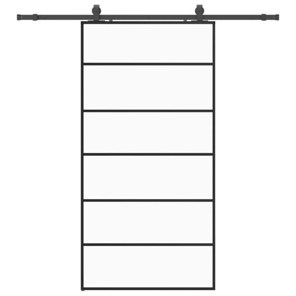 Sliding Door with Hardware Set Black 102x205 cm ESG Glass