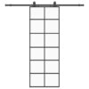 Sliding Door with Hardware Set Black 76x205 cm ESG Glass