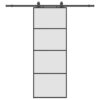 Sliding Door with Hardware Set Black 76x205 cm ESG Glass