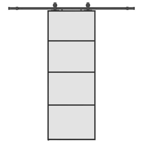 Sliding Door with Hardware Set Black 76x205 cm ESG Glass