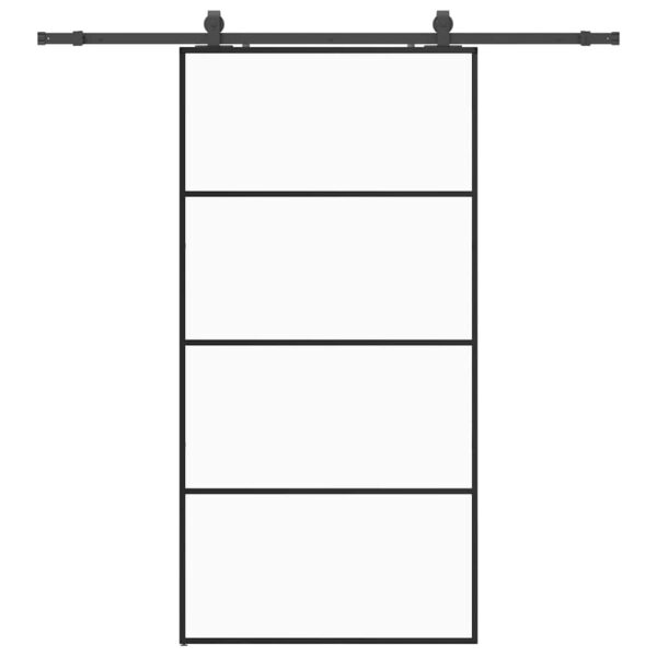 Sliding Door with Hardware Set Black 102.5x205 cm ESG Glass