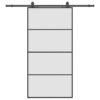 Sliding Door with Hardware Set Black 102.5x205 cm ESG Glass