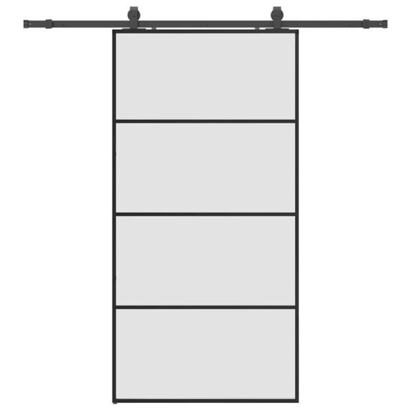 Sliding Door with Hardware Set Black 102.5x205 cm ESG Glass