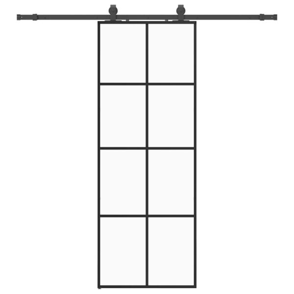 Sliding Door with Hardware Set Black 76x205 cm ESG Glass