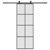 Sliding Door with Hardware Set Black 76x205 cm ESG Glass