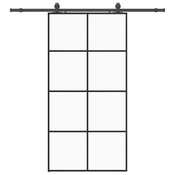 Sliding Door with Hardware Set Black 102.5x205 cm ESG Glass