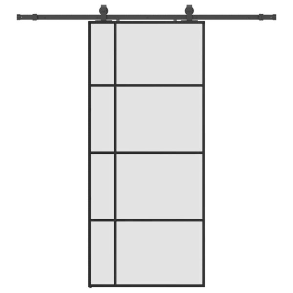 8721288585158_a_en_hd_1.jpg Sliding Door with Hardware Set Black 90x205 cm ESG Glass