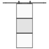 Sliding Door with Hardware Set Black 76x205 cm Tempered Glass