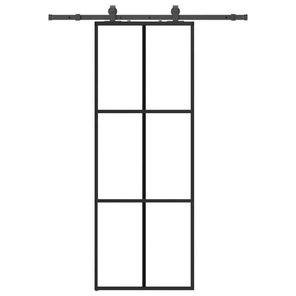 Sliding Door with Hardware Set Black 76x205 cm ESG Glass