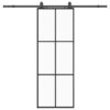 Sliding Door with Hardware Set Black 76x205 cm ESG Glass