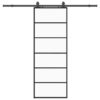 Sliding Door with Hardware Set Black 76x205 cm ESG Glass