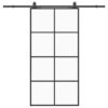 Sliding Door with Hardware Set Black 102.5x205 cm ESG Glass