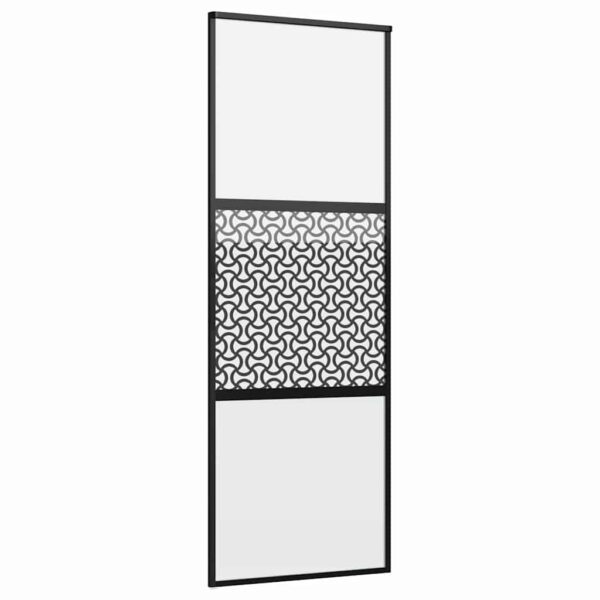 Glass Door Fretwork Black 76 x 2 x 205 cm Aluminium