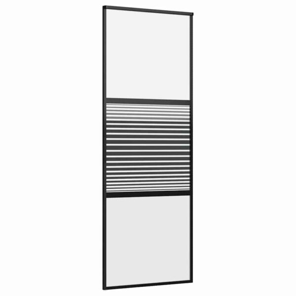 Glass Door Striped Black 76 x 2 x 205 cm Aluminium