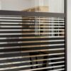 Glass Door Striped Black 102.5 x 2 x 205 cm Aluminium