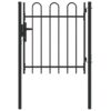 Fence Gate with Lock Grey 103 x 150 cm Powder-Coated Steel