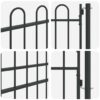 Fence Gate with Lock Grey 103 x 225 cm Powder-Coated Steel