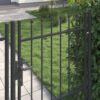 Fence Gate with Lock Grey 103 x 200 cm Powder-Coated Steel